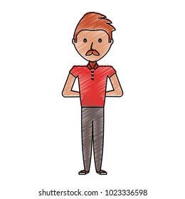 cartoon man standing icon 