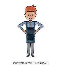 cartoon man standing icon 