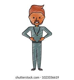 cartoon man standing icon 