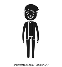 cartoon man standing icon