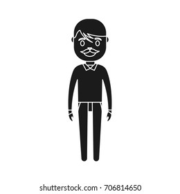 cartoon man standing icon