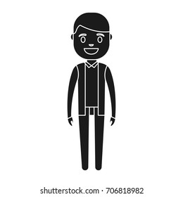 cartoon man standing icon