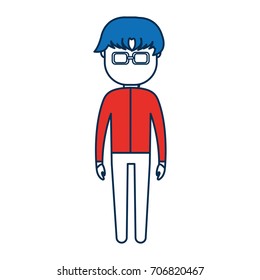 cartoon man standing icon