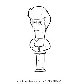 cartoon man staring