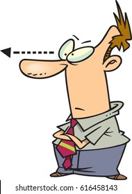 cartoon man staring ahead