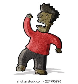 cartoon man in state of panic