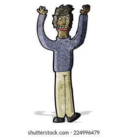 cartoon man in state of panic