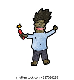 caricaturista con porra de dinamita