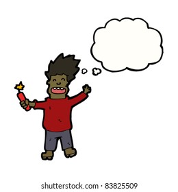 cartoon man with stick of dynamite