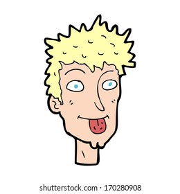 cartoon man sticking out tongue