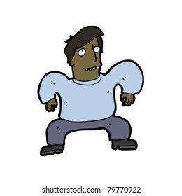 cartoon man striking pose