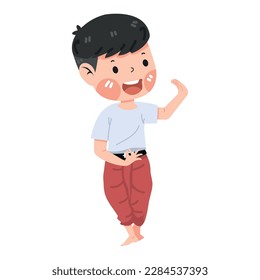 Cartoon Mann Student Thai Tanz