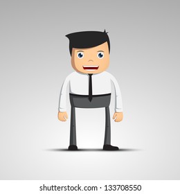 Cartoon man in a suit. Vector character.