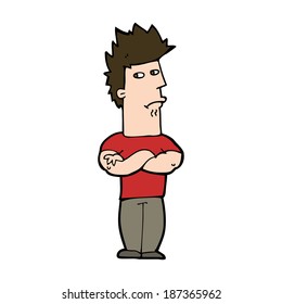 cartoon man sulking