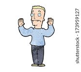 cartoon man surrendering