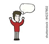 cartoon man surrendering