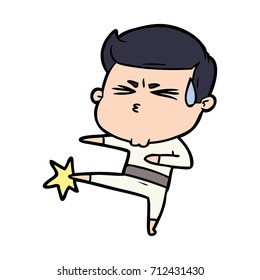 cartoon man sweating