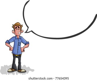 Hombre de caricatura hablando