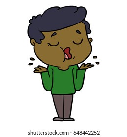 caricaturista hablando y encogiéndose hombros