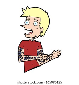 cartoon man with tattoos