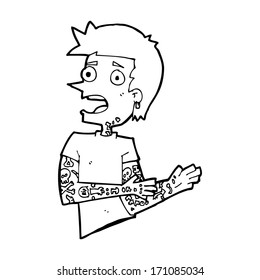 caricaturista con tatuajes