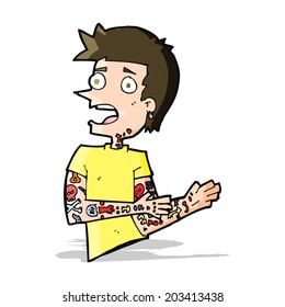 cartoon man with tattoos