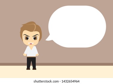 cartoon man with text balloon
