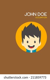 cartoon man theme business card