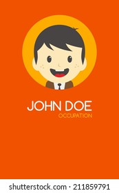 cartoon man theme business card