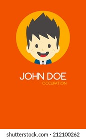 cartoon man theme business card