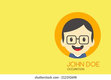 cartoon man theme business card