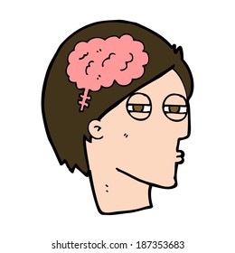 cartoon man thinking carefully