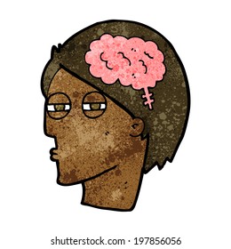 cartoon man thinking carefully