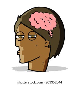 cartoon man thinking carefully