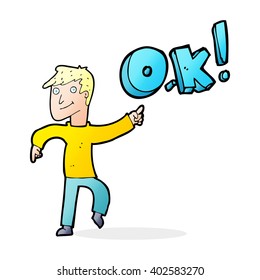 cartoon man thinking OK