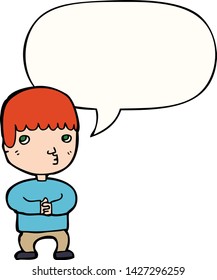 cartoon man thinking with speech bubble