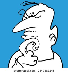 cartoon man thinking vector illustration