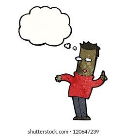 Cartoon-Mann mit Denkblase