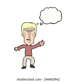 cartoon man with thought bubble