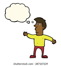 cartoon man with thought bubble
