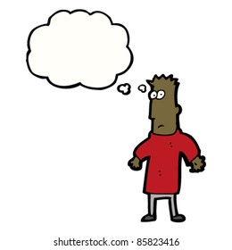 cartoon man with thought bubble
