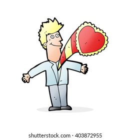 cartoon man with thumping heart