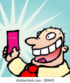 Cartoon of a man with ticket - Vector can be scaled and colored at will