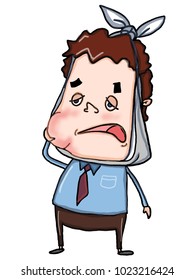 cartoon man toothache illustration	