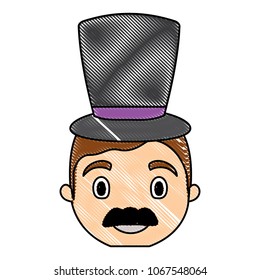 cartoon man with top hat