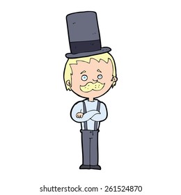 Cartoon-Mann auf einem Hut