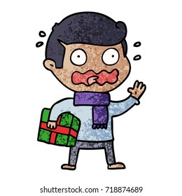 cartoon man totally stressed out