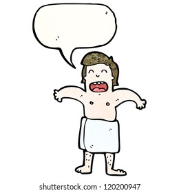 cartoon man in towel