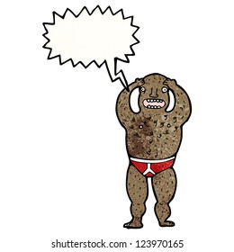 Cartoon-Mann auf Unterhosen