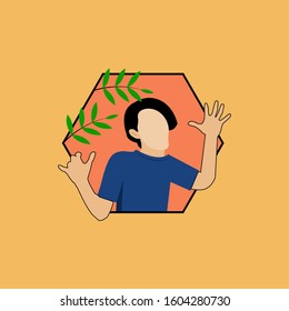 cartoon man vector and cute illustration